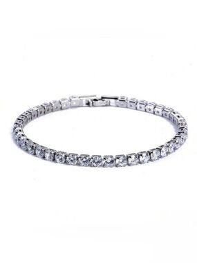 925 Classic Silver Cubic Zirconia Tennis Bracelet - Silver